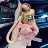 Marca de moda de resina llavero de oso de lana muñeco tridimensional colgante para mochila oso de dibujos animados femenino adornos para llavero de coche