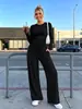 Primavera/Verano 2026 Nuevo Transfronterizo Amazon Casual Cuello Redondo Manga Corta Larga Pantalones con Cordón Moda Traje Casual para Mujer