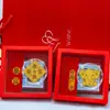Pegatinas Doradas para Teléfono con Diseños de Princesa, Deseándote Riqueza y Prosperidad, Set de Caja de Regalo de Calabaza, Pegatinas Doradas Puras para Teléfono, Pequeños Regalos Promocionales al por Mayor