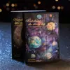 Día Hermoso Material Papel: Vigila la Serie del Cielo Estrellado - Papel de Fondo para Diario DIY del Cielo Estrellado con Fases Lunares, 30 Hojas, 6 Diseños