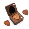 Caja de Almacenamiento de Púas de Guitarra de Madera Maciza, Exquisita Caja de Accesorios para Instrumentos Musicales, Caja de Colección de Madera Retro, Caja de Regalo para Guitarrista