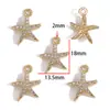 Acessórios de Joias de Liga Leve de Luxo Pingente de Estrela do Mar Cauda de Sereia Inlaid Pingente para Pulseira Colar Chaveiro W869
