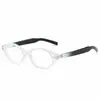Montura de Gafas Ovalada Estilo Coreano Moda Marco Retro con Tachuelas Nerd Gafas Simples Versátiles Gafas Sin Graduación Anti Luz Azul