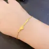 Moda sencilla oro arena por mucho tiempo no se desvanece trébol de cuatro hojas mariposa trefilado pulsera fina para mujer adornos de mano de amor gruesos envío gratis al por mayor