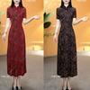 2025 Verano Nuevo Estilo Chino Coreano Ropa de Moda para Madre Cheongsam Mejorado Falda Cubre Vientre Vestido Largo Talla Grande