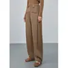 Calça Larga Casual Juvenil Estilo Vintage de Alta Qualidade para Mulheres 2026 Outono Novas Calças Retas de Lã Calças Longas