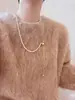 2025 Nuevo Collar de Acero de Titanio con Tirador Moda Versátil Elegante Cadena de Clavícula de Gama Alta Diseño Sencillo de Nicho Accesorios