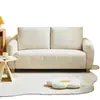 Sofá de tela minimalista estilo crema para sala de estar nórdica, nuevo modelo 2026, sofá recto de dos plazas simple para apartamento pequeño