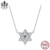 Aifula Prata Esterlina S925 Simples e Versátil Colar de Floco de Neve de Inverno Moda Corrente para Clavícula Joias Femininas Atacado