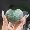 Piedra Bruta de Cristal Natural Forma de Corazón Juguete Pieza Portátil en Forma de Corazón Manualidad de Cristal Decoración del Hogar Adorno de Piedra