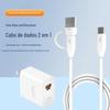 Linha de carregamento rápido PD multifuncional USB 3.0 dois em um tipo C linha de dados de cabeça dupla 6A para Huawei Macintosh