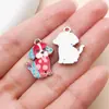 Colgante de Perrito con Puntos Lindo Perro con Estampado de Dibujos Animados Coloridos Pendiente DIY Llavero Adorno Accesorios En Stock