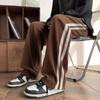 Calça casual masculina reta para todos os esportes estilo Hong Kong, calça curta da marca da moda