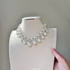 Vestido de tostada collar de perlas lujo ligero estilo coreano estilo chica rica cadena para la clavícula accesorios de collar lujosos elegantes versátiles novia