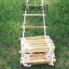 Escalera de cuerda de nailon con palo de madera escalera de escalada de palo de madera de nailon trabajo aéreo registro madera plana escalera blanda escalera de cuerda de entrenamiento de ritmo