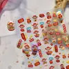 Adesivos de Unhas Tomoni com Relevo Populares na Internet Estilo Chinês Festivo Adesivos de Unhas para Receber Riqueza Material de Joia
