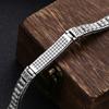 Pulseira Masculina de Prata 925 Cabeça de Tigre Grossa Roda Enviesada Joia Antiga Retrô Prata Tailandesa