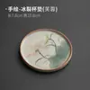 Ver posavasos de cerámica pintado a mano Dehua juego de té kung fu pieza de almohadilla aislante para taza de té portavasos de té accesorios para ceremonia del té retro