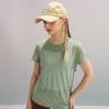 Camiseta de Manga Corta de Hilo de Bambú Shuangshi Nueva Primavera y Verano para Mujer Ropa de Yoga Tops Casuales Deportivos Ropa de Yoga