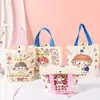 Bolsa de Tote de Lona Bolsa de Tote de Recuerdo Personalizada Dibujos Animados Lindos Cumpleaños Infantil Boda Dulces Regalo Bolsa de Algodón