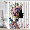 Cortina de Ducha de Tela Impermeable Resistente al Moho con Estampado Digital de Mariposas de Amazon para Baño, Partición de Tela para Ducha, Sin Perforaciones