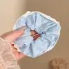 Pañuelo Cuadrado a Cuadros Estilo Coreano para el Cabello, Goma Elástica Estilo Perezoso, Cuerda para Moño de Gama Alta, Goma para el Cabello Dulce