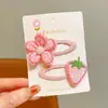 Pasador de Pelo para Niña Flor Fresa Pinza Bb Pinza Lateral para Flequillo de Niña Pinza Rota Dibujo Animado Lindo Accesorios para el Cabello de Tela para Bebé