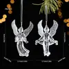 Novas decorações de árvore de Natal, acessórios de acrílico transparente, alces de Natal, anjo, enfeites pendentes de floco de neve, transfronteiriço
