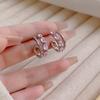 Pendientes de diamantes de imitación de hada rosa para mujer, de alta gama, con personalidad, temperamento que combina con todo, diseño de nicho, joyería para los oídos.