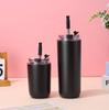 Acero Inoxidable 304 Vacío Doble Capa Aislada Portátil Para Coche Oficina Negocios Doble Uso Taza de Agua con Popote Venta al por Mayor