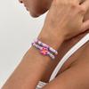 Pulsera Elástica de Flores con Cuentas Hechas a Mano de Cerámica Bohemia con Espejo Cruzado Europeo y Americano Pulsera Estilo Vacacional Joyería de Mano Versátil