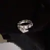 Anillo popular de TikTok con microincrustaciones de circonita y diamantes completos de hueso de serpiente, avanzado, para índice, todo a juego, no se decolora, para mujer