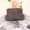 Carteira Curta Brilhante PU de Camada Dupla Retrô Feminina Pequena Porta-moedas Bolsa de Cartão Criativa Bolsa de Moedas Estudante Pronta Entrega Atacado