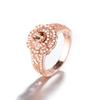 Anel Feminino de Luxo Wish Mais Vendido Todo em Flores Joia de Mão Banhado a Diamantes 18K Ouro Rosa