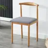 Cadeira Nórdica Minimalista Moderna de Ferro Forjado com Encosto para Lanche, Fast Food, Restaurante, Banqueta, Loja de Chá com Leite, Cadeira de Jantar para Restaurante
