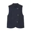 Roupas Europeias e Americanas Transfronteiriças para Mulheres AliExpress Venda Quente Moda Top Colete de Botão com Alças + Conjunto de Shorts com Bolsos