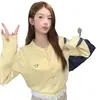 Cárdigan amarillo para mujer, nuevo suéter de punto para exteriores de primavera y otoño 2026, top elegante de principios de otoño, talla única