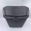 Cesta de Lingote Dianteira para Bicicleta Carro Elétrico Estrutura de Plástico Trançado Cesta tipo Rattan Cesta de Passeio com Tampa