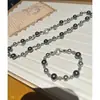 Hermoso Collar de Perlas Tahitianas Shi de Color Mixto Lujo Ligero Nicho Cadena Clavicular Senior Collar Nuevo 2025