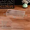 Caixa de Armazenamento Retangular de Plástico Transparente com Tampa, Modelo Personalizado Acrílico Display Caixa de Embalagem para Presente, 20X8X3Cm