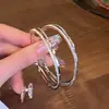 Pendientes de aro grande redondos de lujo, ligeros, europeos y americanos, para mujer, de alta calidad, con aguja de plata S925 y diseño de nicho distintivo, con circonitas.