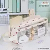 Estojo Transparente Estilo Sal de Leite Estilo ins Bolsa Portátil com Alça para Armazenamento Impermeável Grande Capacidade Alto Valor de Cor Bolsa para Armazenamento de Material Escolar