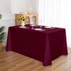 Mantel largo transfronterizo para mesa, mantel para mesa de comedor de sala de conferencias de negocios de hotel, mantel rectangular de satén, venta al por mayor directa de fábrica