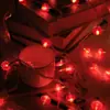 Pisca-pisca de LED Ano Novo Lanternas Vermelhas Puras Decoração Festiva para Ambiente de Quintal Pisca-pisca com Caixa de Bateria USB