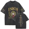 Estilo Lavado TransfronteiriçoCamiseta Lavada Vintage Esquie Claire Obscur Expedition 33 para Fãs de Jogos