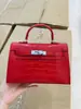 Bolso Kelly Retro de Cocodrilo Europeo y Americano, Bolso de Hombro Cruzado de Alta Gama para Mujer, Bolso de Mano de Lujo Ligero de Moda para Mujer al por Mayor