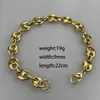 Moda Transfronteriza Collar Pulsera Big Nostril Cadena de Grano de Café Chapada en Oro de 18 Quilates