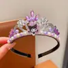 Diadema Corona para Niñas Frozen Elsa Diamante Azul Perla Diadema Primavera y Verano Vestido de Actuación Accesorios para Disparos