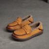 Jie shu 2023 Outono Novo top camada escovada retrô couro bovino casual versátil moderno confortável acolchoado de algodão sapatos de camada única pequenos para mulheres