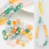 Contas Quadradas de Vidro Lapidado Cubo de Açúcar 6mm Arco-Íris Fantasia Colorido Estéreo Contas Soltas Acessórios para Pulseiras Brincos Colares Joias DIY